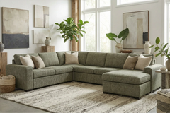 Santino 6 Seater Fabric Reversible Chaise + Sofabed