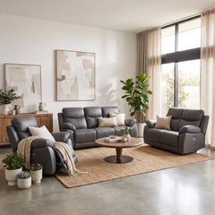 Brendan Electric Recliner Leather Lounge Suite