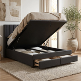 Egon Fabric Storage Lift Bed with 2 Drawers