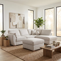 Florence 4 Seater Fabric Chaise with Ottoman