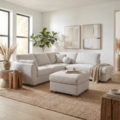 Florence 4 Seater Fabric Chaise with Ottoman