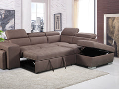 Positano 4 Seater Fabric Sofabed with Storage Ottoman + 2 Stools