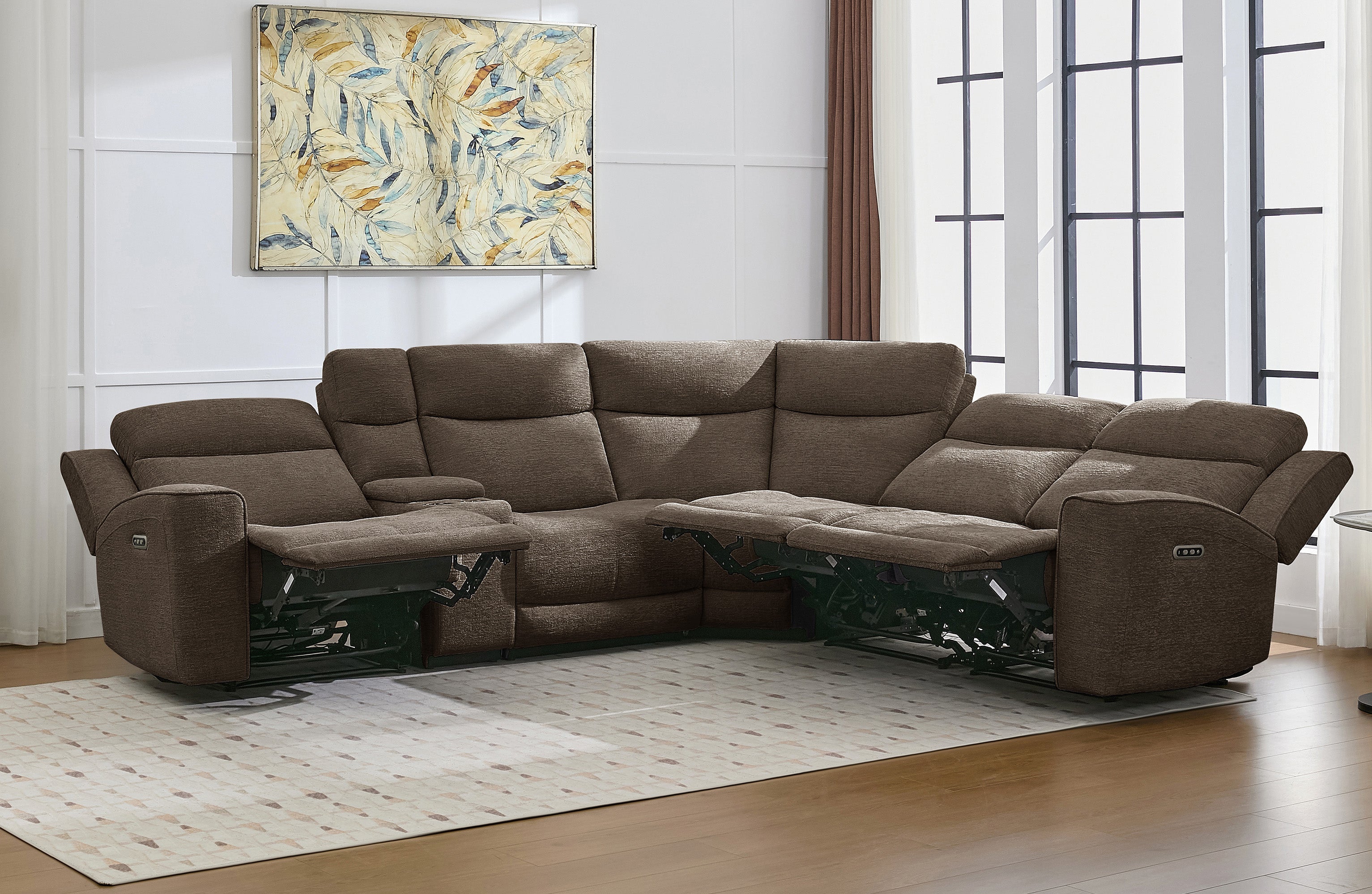 Zool 5 Seater Fabric Electric Corner Modular