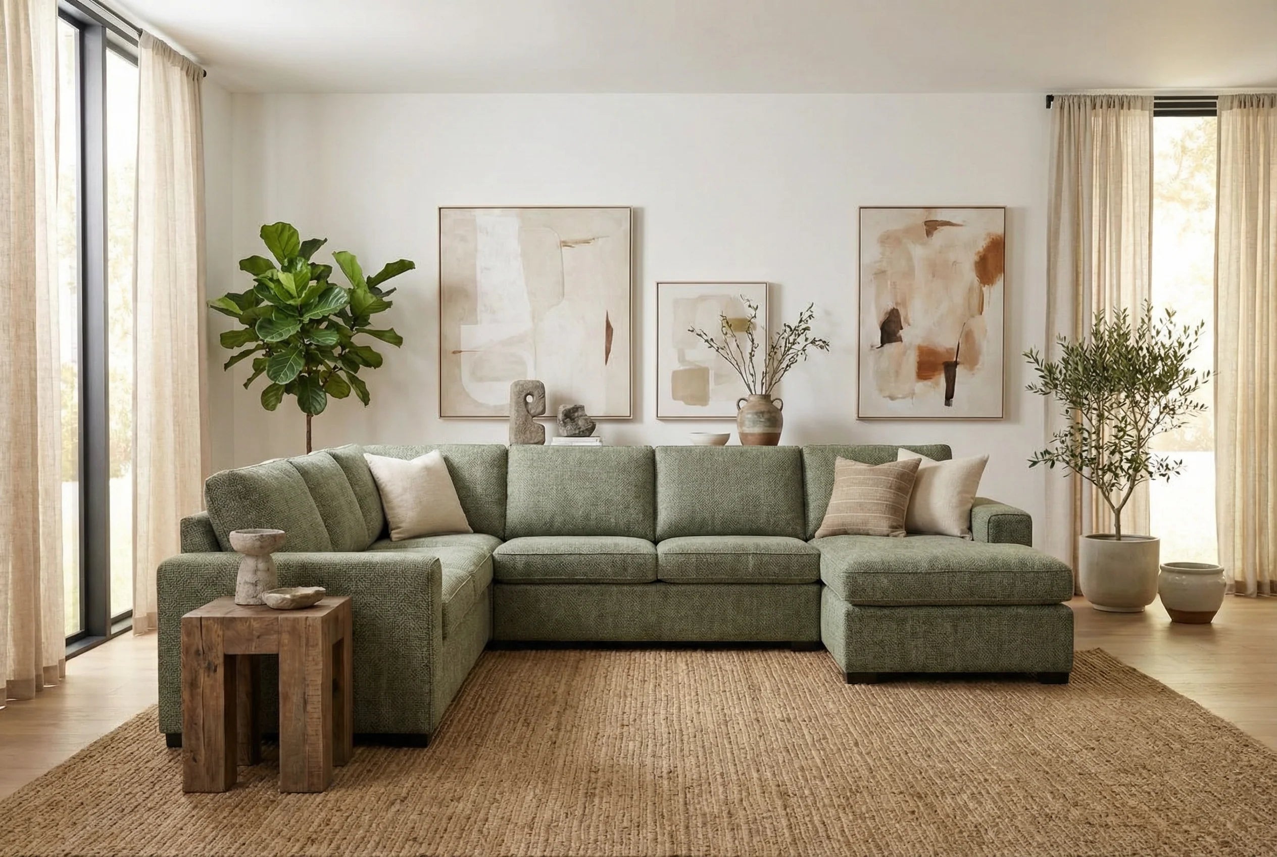 Santino 6 Seater Fabric Reversible Chaise + Sofabed