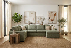 Santino 6 Seater Fabric Reversible Chaise + Sofabed