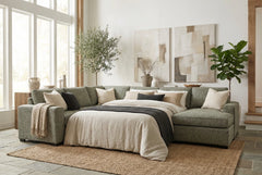 Santino 6 Seater Fabric Reversible Chaise + Sofabed