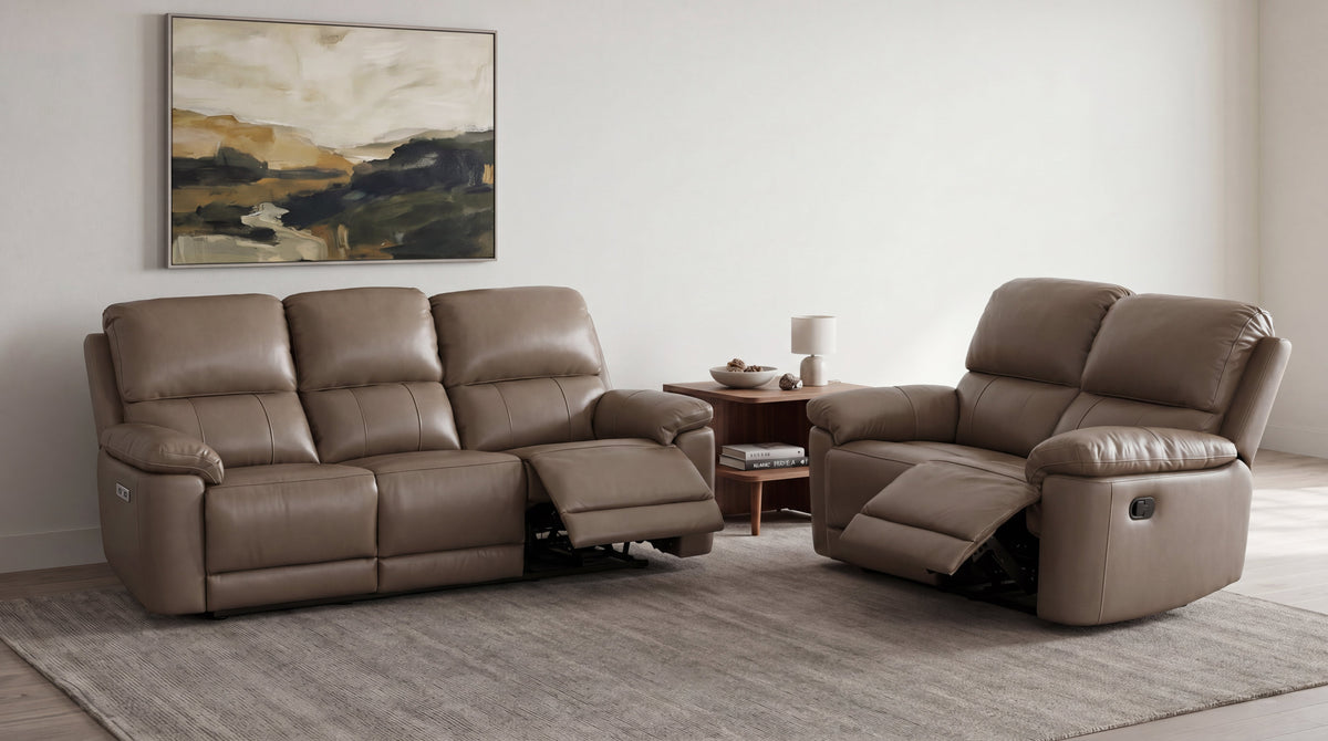 Angelo Recliner Leather Lounge Suite