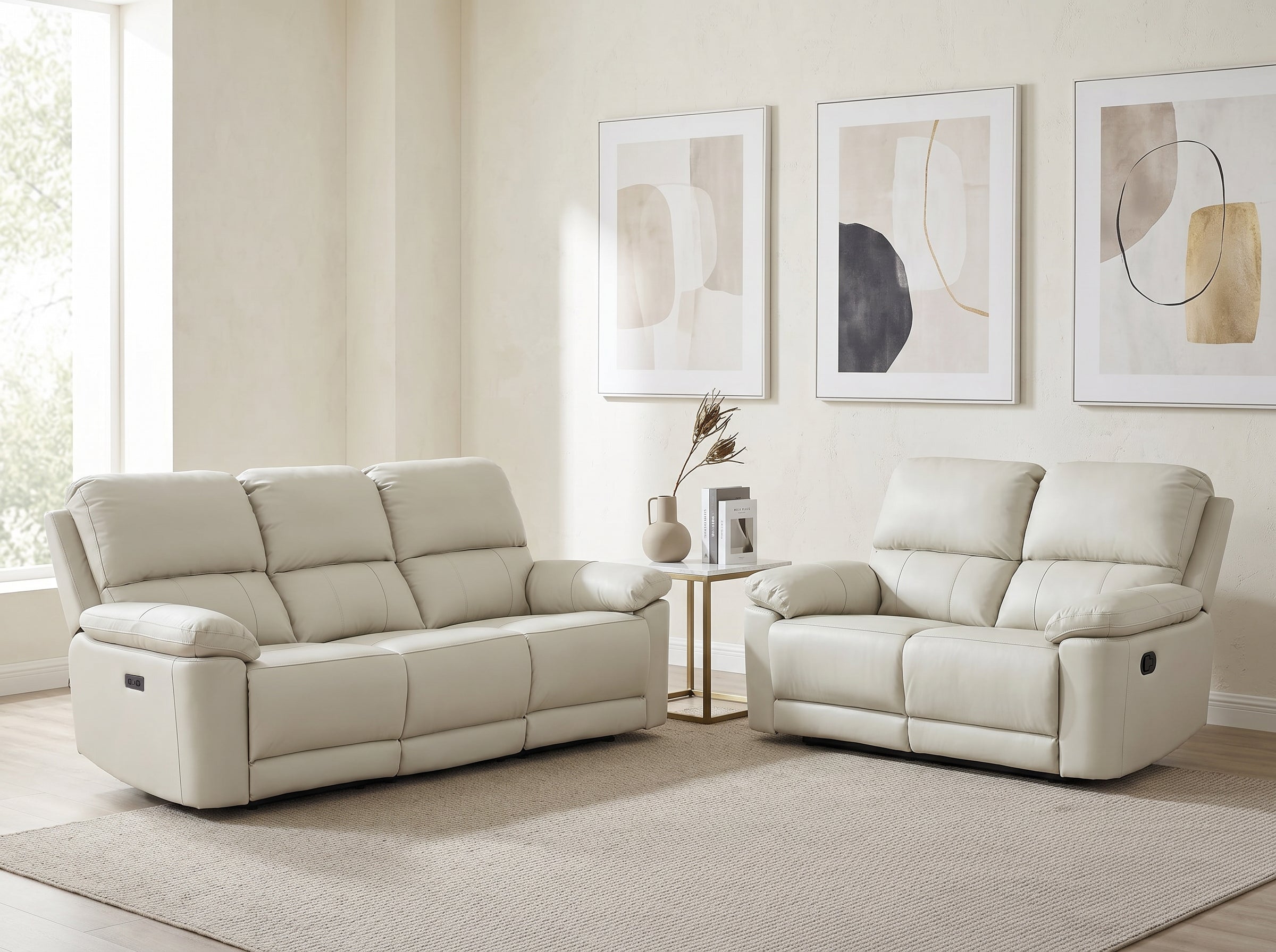 Angelo Recliner Leather Lounge Suite