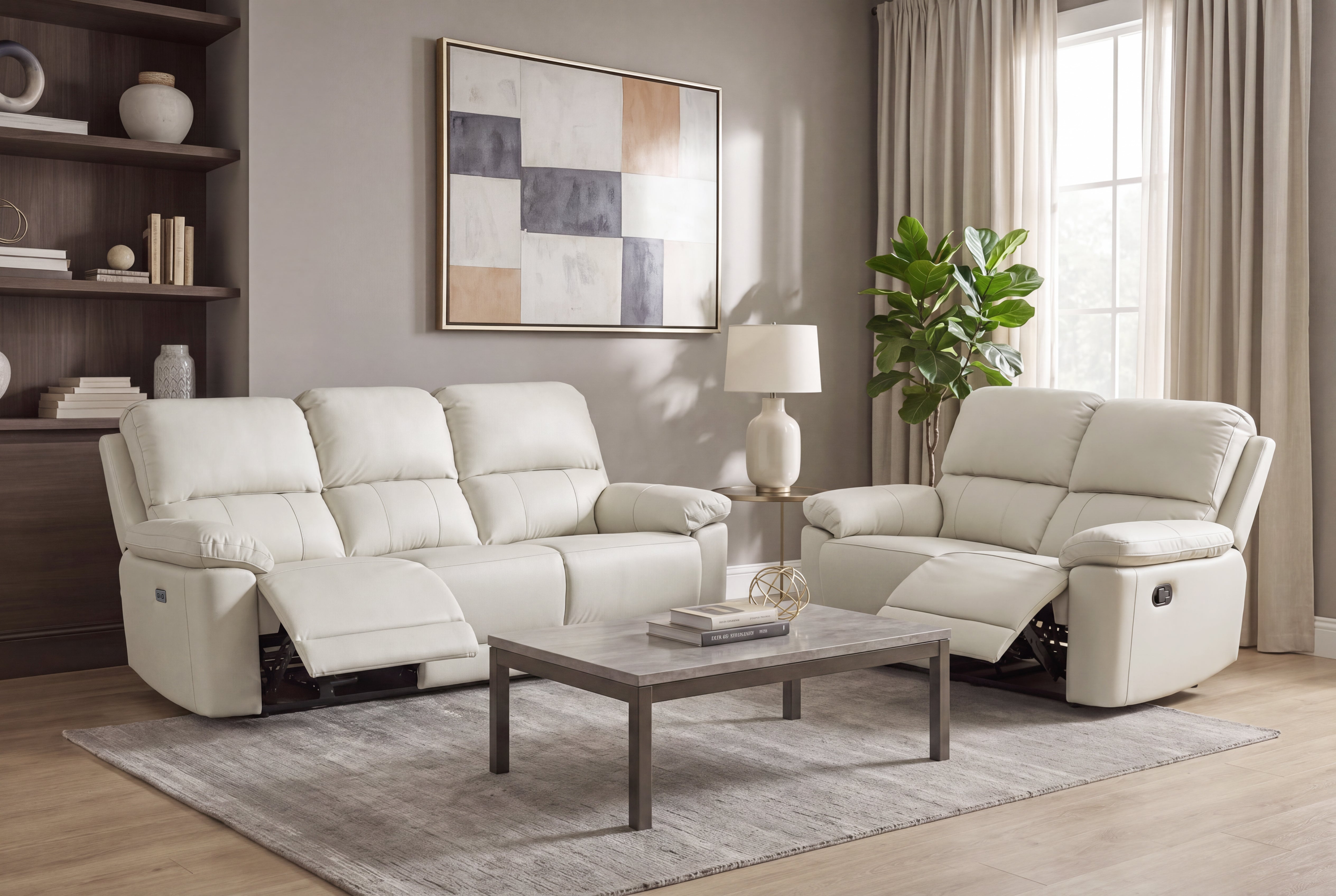 Angelo Recliner Leather Lounge Suite