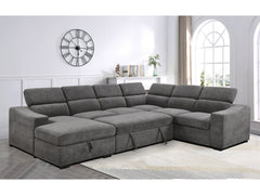 Venosa 6 Seater Fabric Chaise Sofabed with Storage