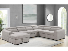 Venosa 6 Seater Fabric Chaise Sofabed with Storage