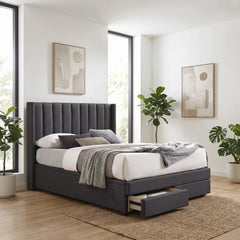 Egon Fabric Storage Lift Bed with 2 Drawers