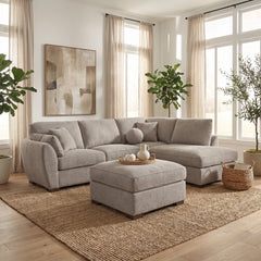 Florence 4 Seater Fabric Chaise with Ottoman