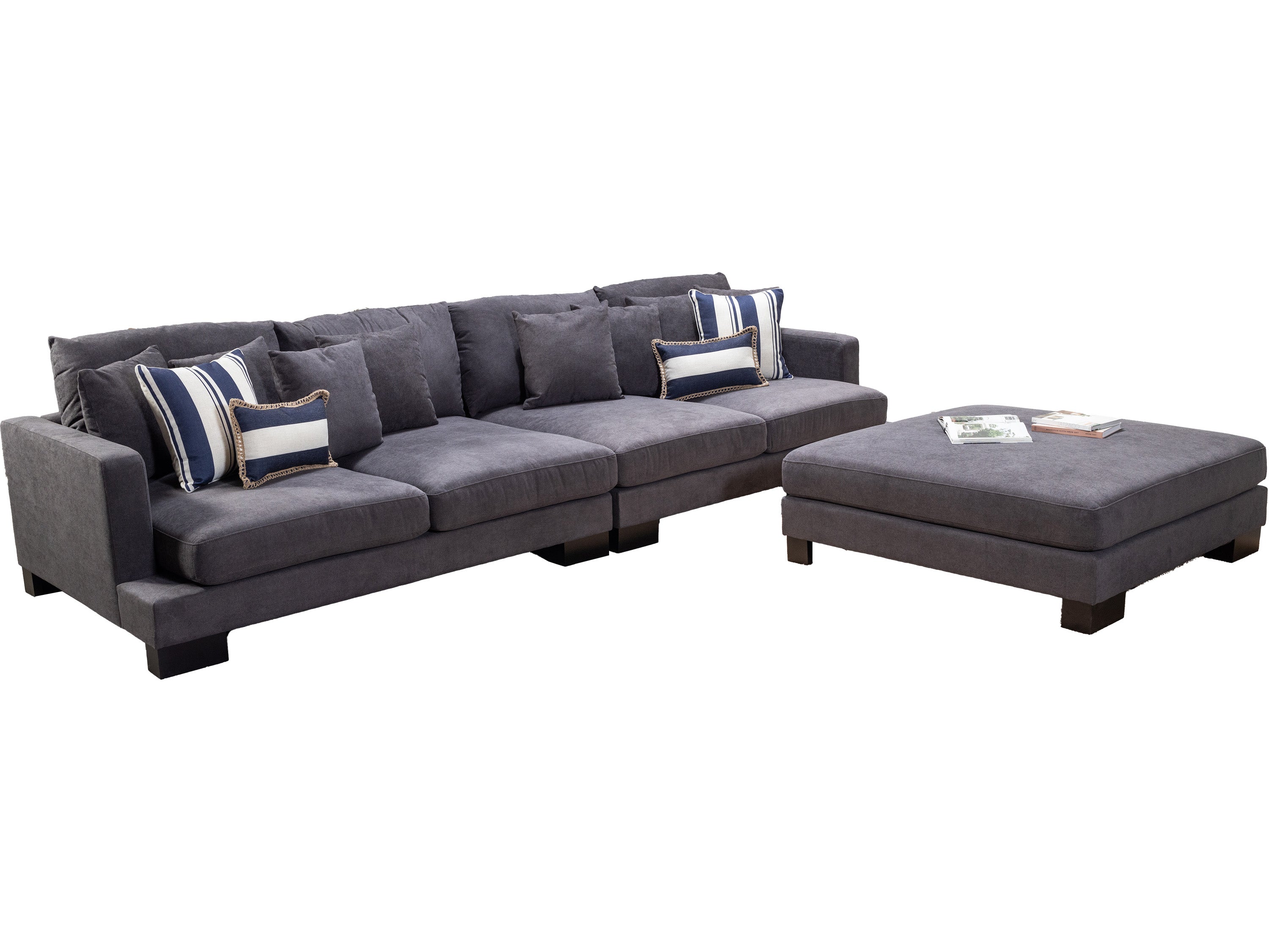 Manhattan 4 Seater Fabric Modular Plus Ottoman