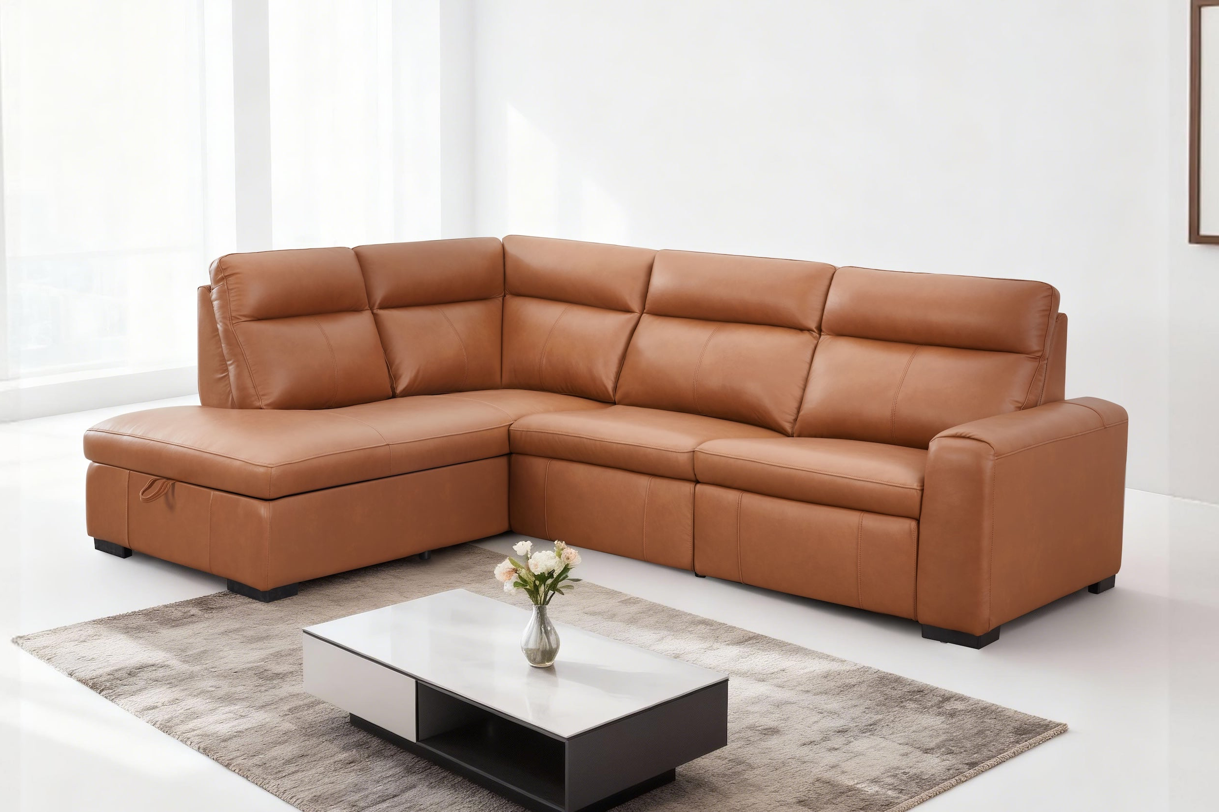 Maddy 4 Seater Leather Electric Modular
