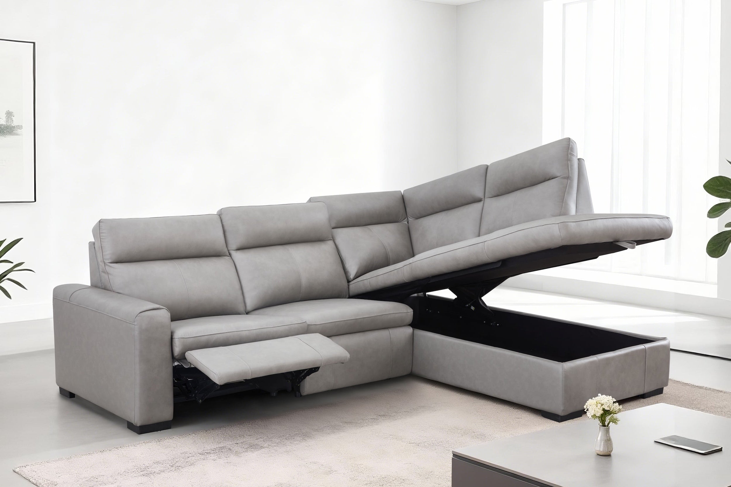 Maddy 4 Seater Leather Electric Modular