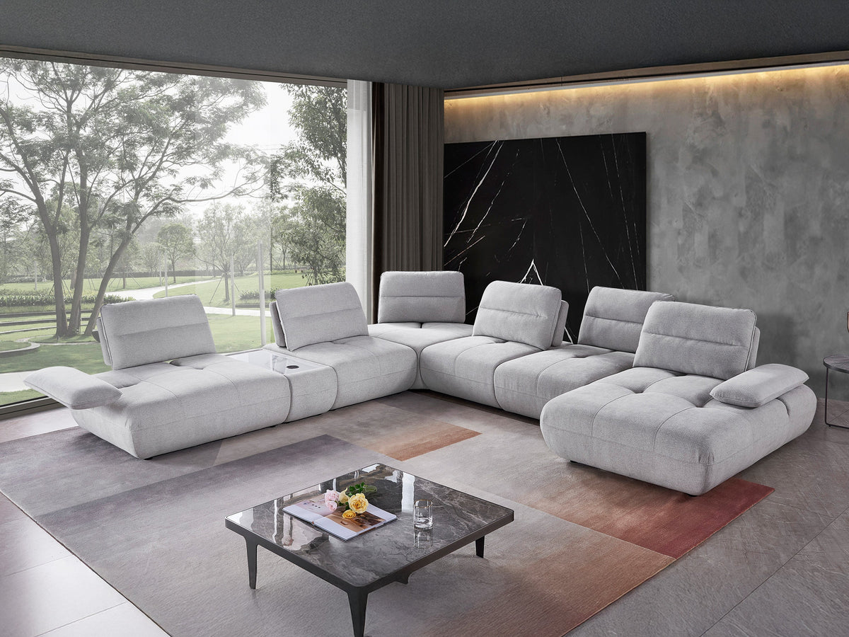 Pokhara 6 Seater Fabric Chaise Modular