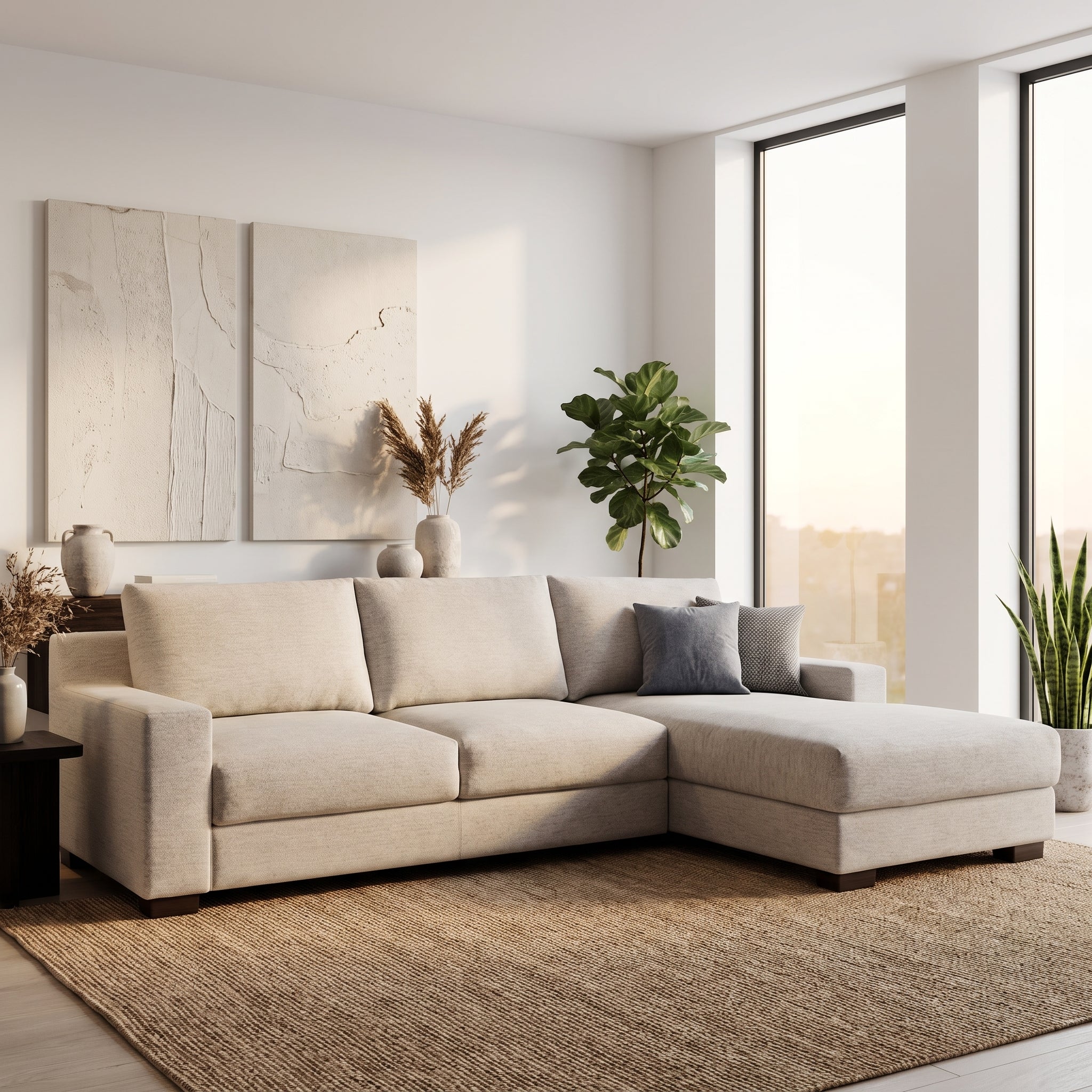 Regal 3 Seater Fabric Chaise