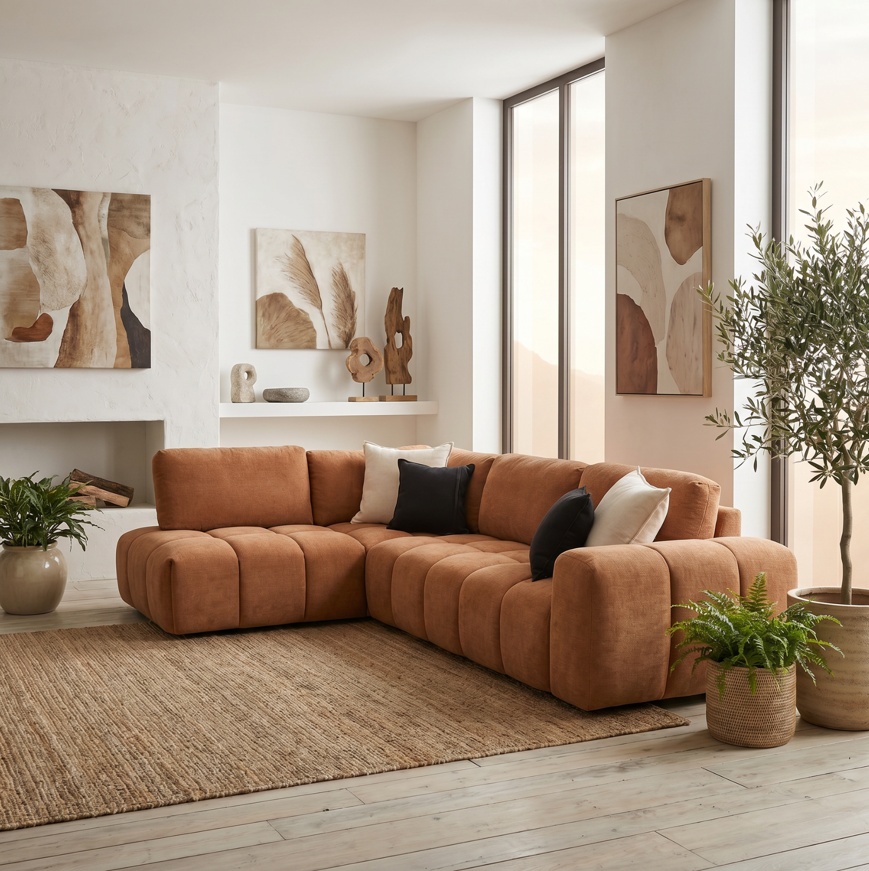 Desmond 5 Seater Fabric Chaise Modular