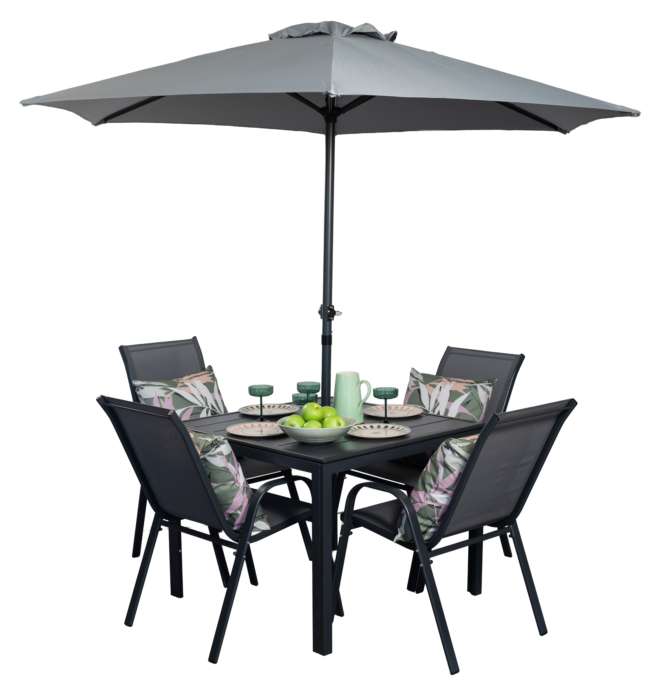 Shayla 6 Piece Outdoor Umbrella Table Set