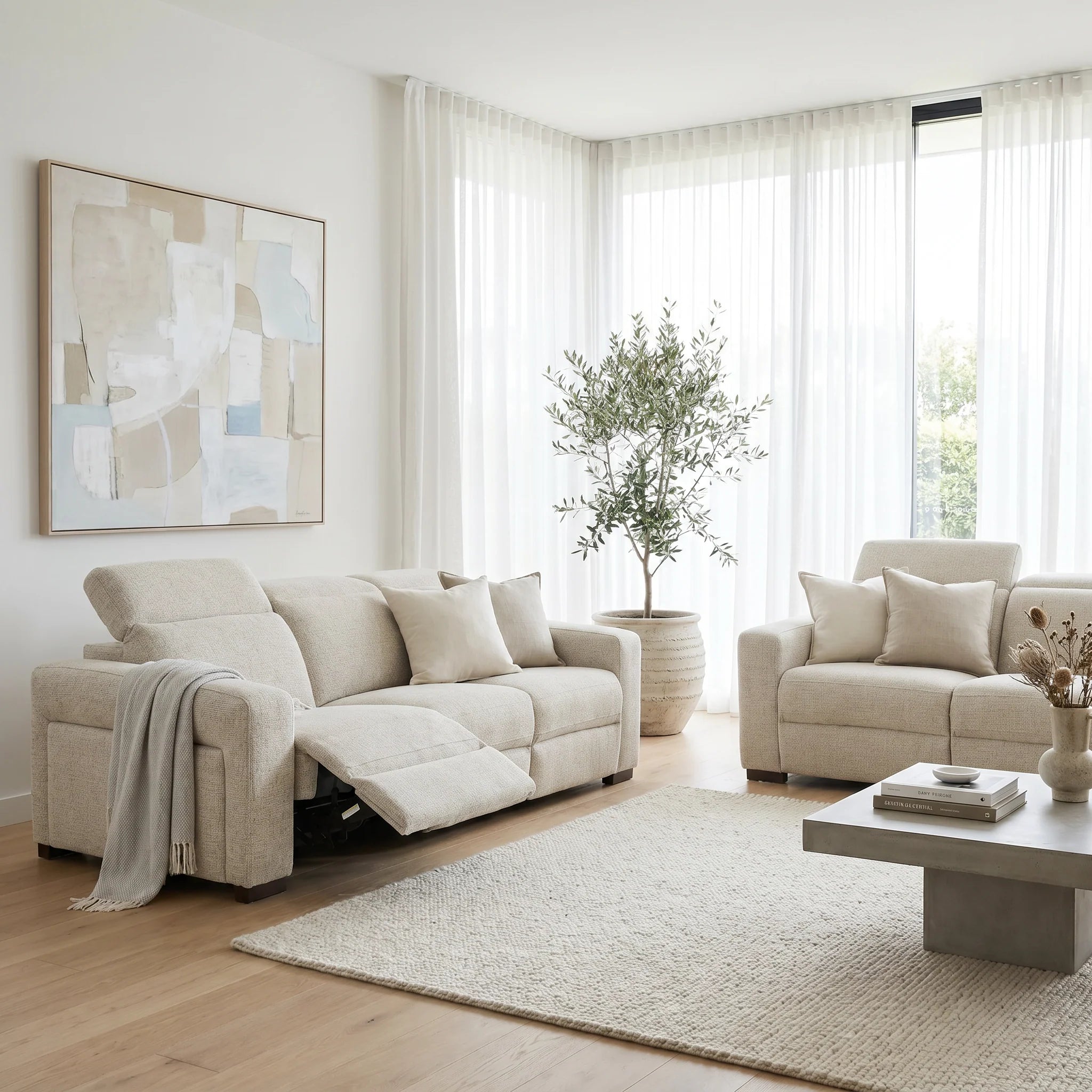 Transdale Fabric Electric Lounge Suite