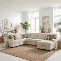 Tracling 6 Seater Fabric Chaise Modular