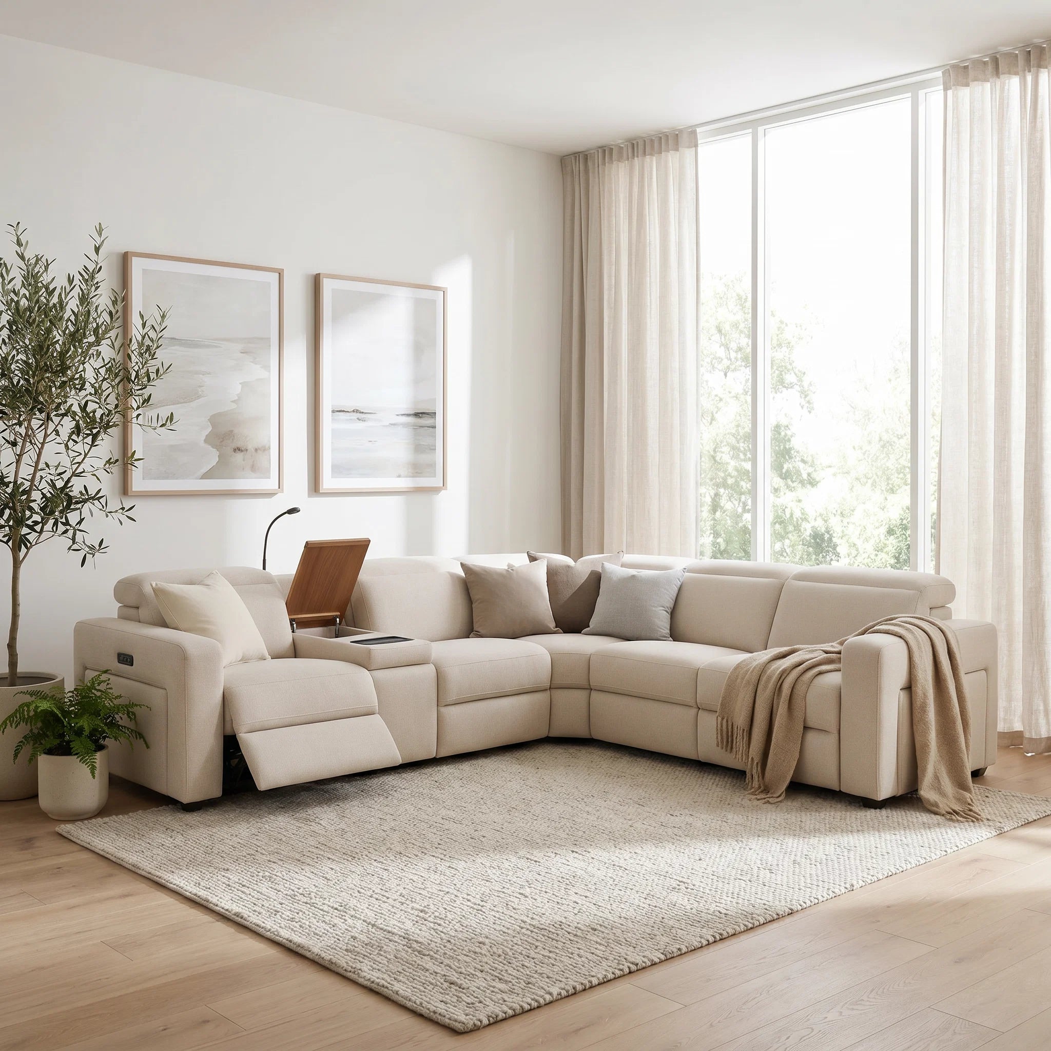 Transdale 5 Seater Fabric Electric Lounge
