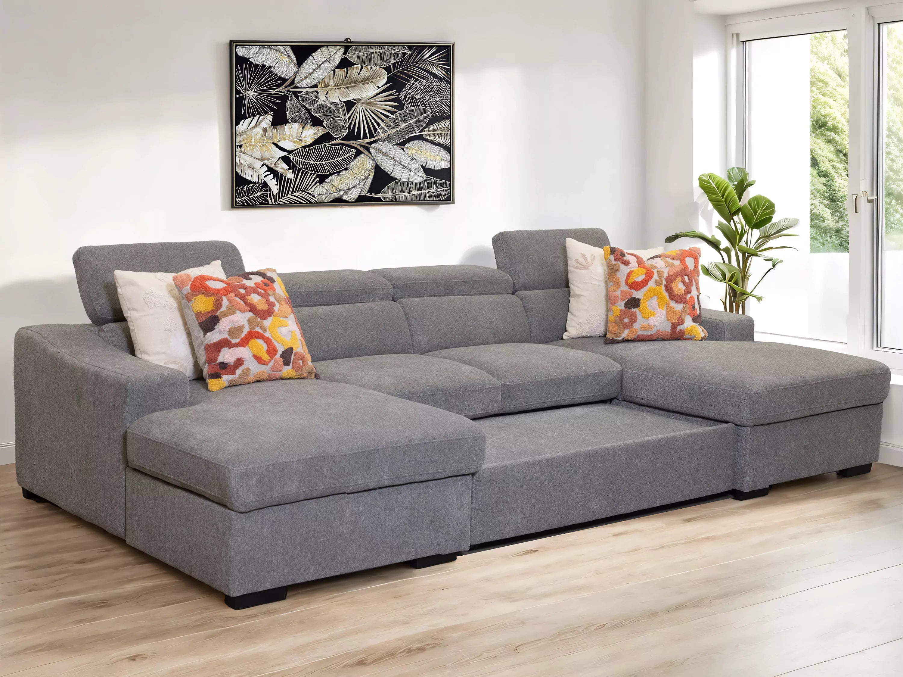 Harlan 4 Seater Fabric with LHF-RHF Sofabed