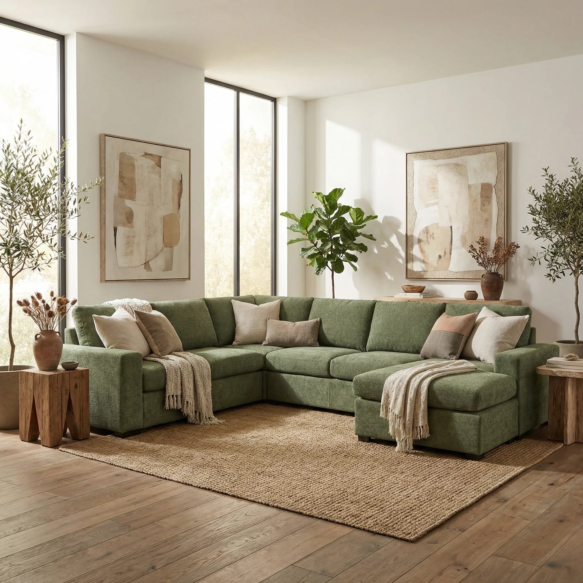 Santino 6 Seater Fabric Reversible Chaise + Sofabed