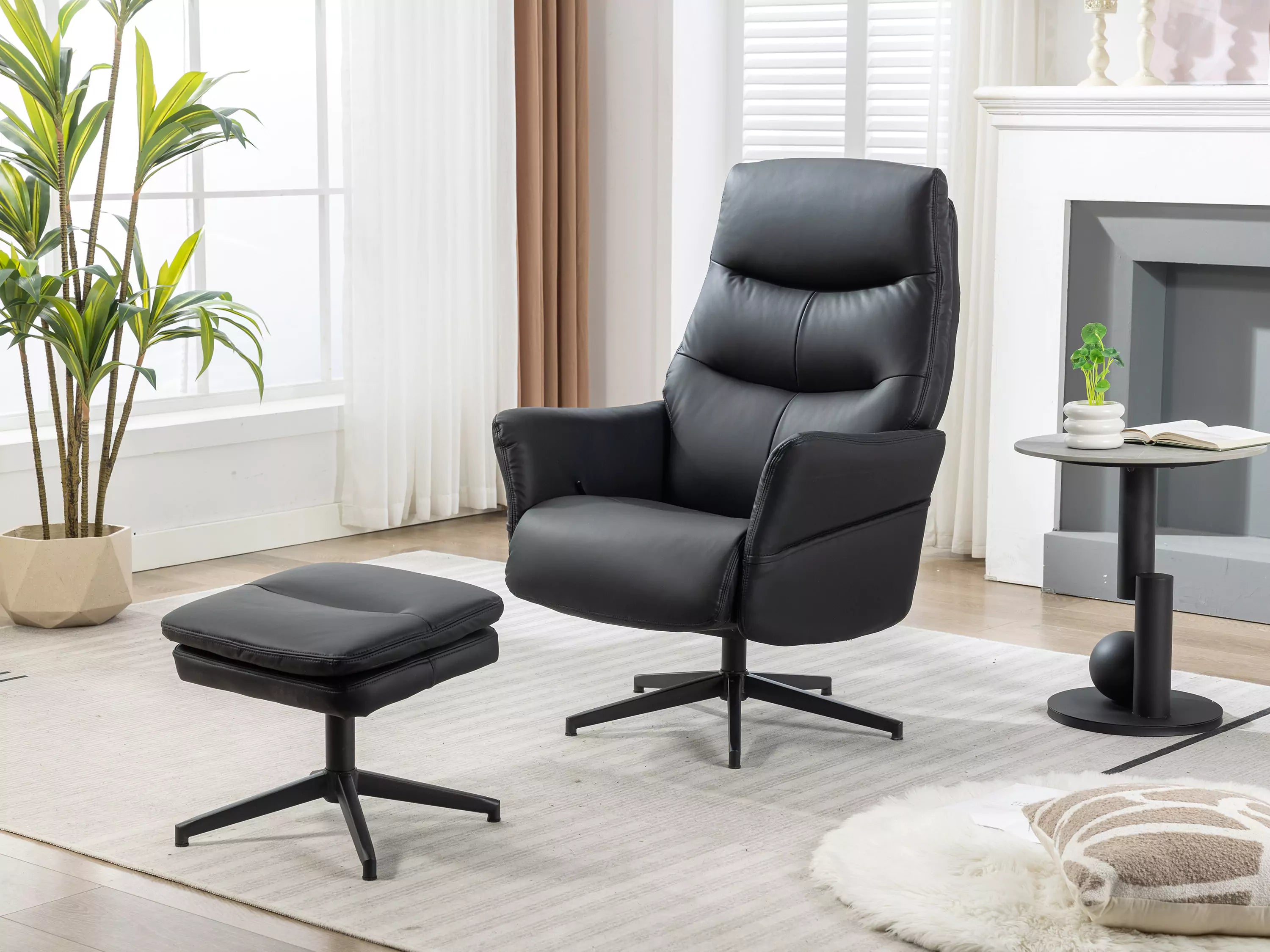 Robert Swivel Recliner Chair with Stool